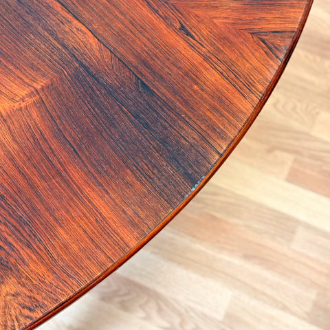 Danish round dining table in Santos rosewood