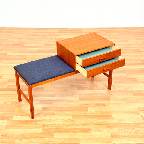 Swedish hall bench in teak