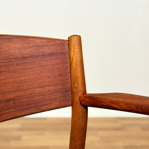 Danish set of 4 dining chairs in teak & oak by Borge Mogensen