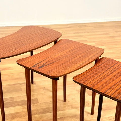 Danish set of nest of tables in teak