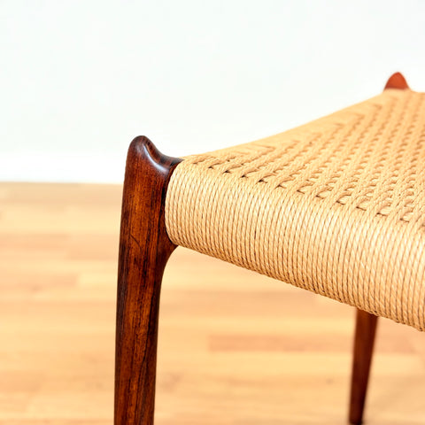 Danish set of 6 dining chairs in Santos rosewood, Niels O. Møller, model 78