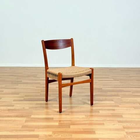 Swedish single dining chairs in teak & oak by DUX