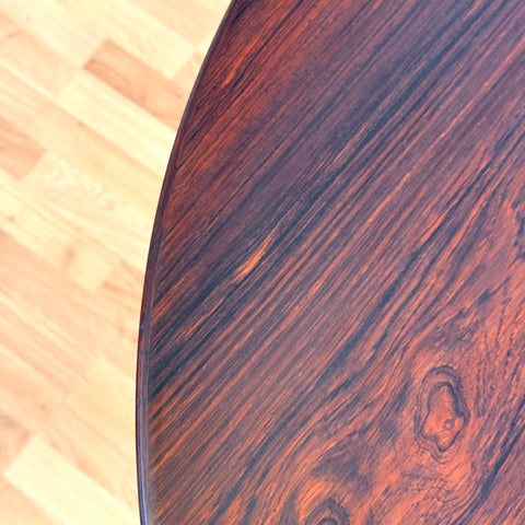 Danish round dining table in Santos rosewood with 2 ext