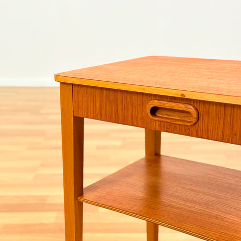 Swedish bedside table in teak by Björkås Möbelfabrik