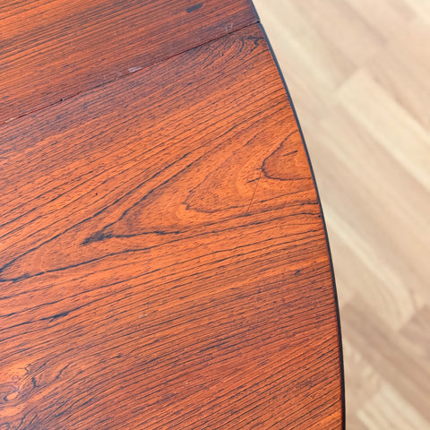Danish round dining table in Santos rosewood