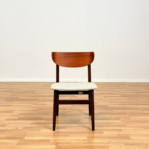 Danish dining chairs in teak & walnut