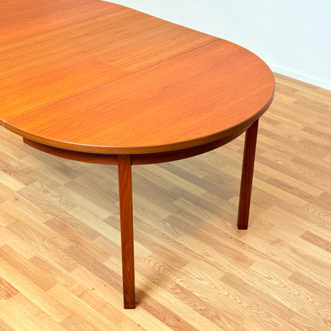 Swedish round dining table in teak