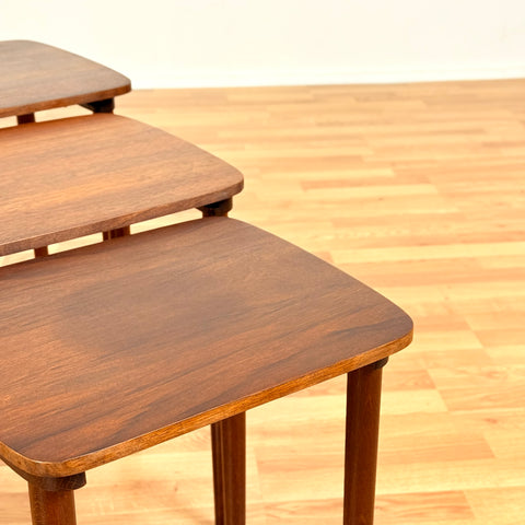 Danish set of nest of tables in teak & beech