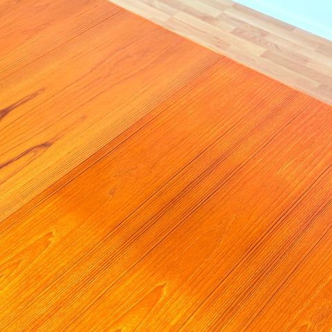 Swedish dining table in teak & oak