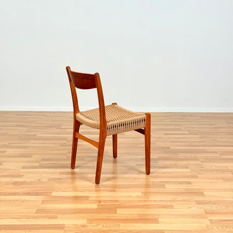 Swedish single dining chairs in teak & oak by DUX
