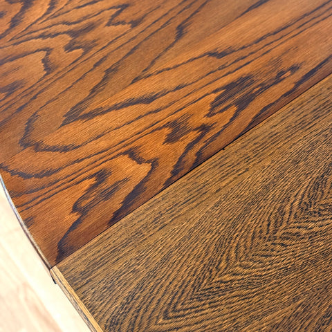 Danish round dining table in oak