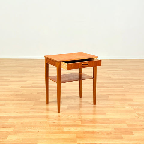 Swedish bedside table in teak by Björkås Möbelfabrik