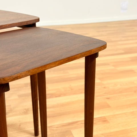 Danish set of nest of tables in teak & beech