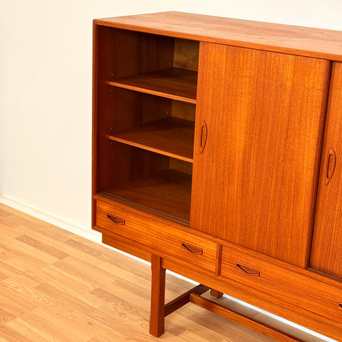 Danish highboard in teak, by Clauson & Son for Silkeborg