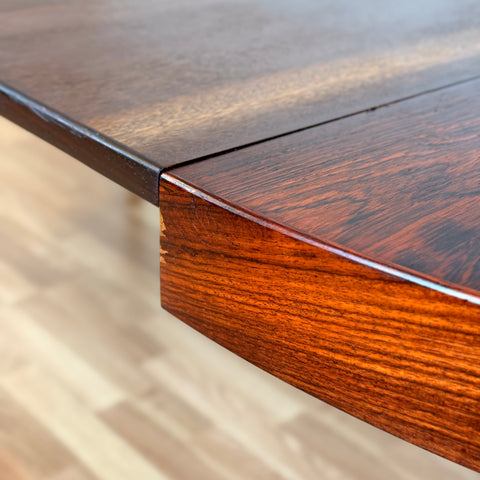 Danish round dining table in Santos rosewood by Villy Schou Andersen