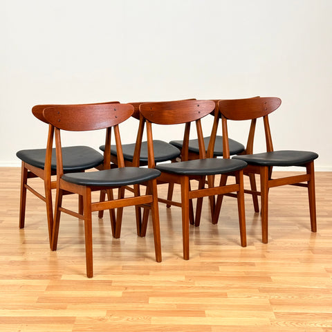 Danish dining chairs in teak & beech model 210 by Farstrup