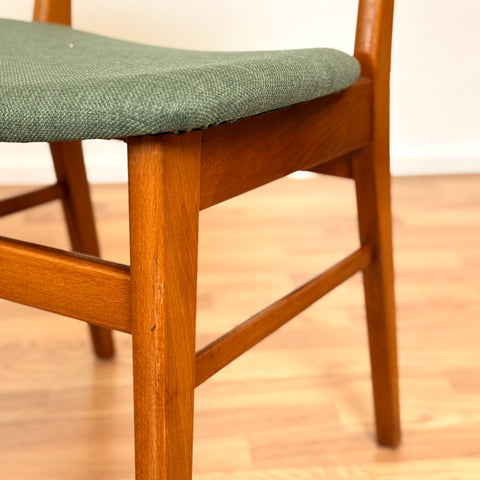 Set of 4 dining chairs in beech & teak, Farstrup, Denmark