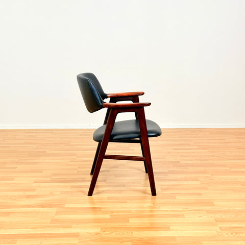 Danish set of 2 dining armchairs in Santos rosewood & beech by Erik Kirkegaard for Høng Stolefabrik