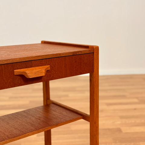 Swedish bedside table in teak & oak