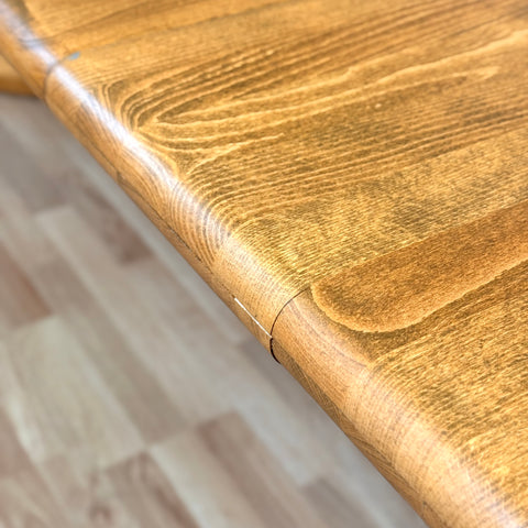 Danish round dining table in elm