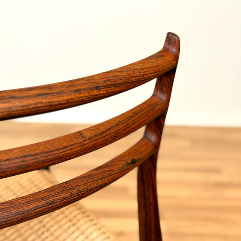 Set of 4 dining chairs in Santos rosewood, Niels O. Møller, model 78
