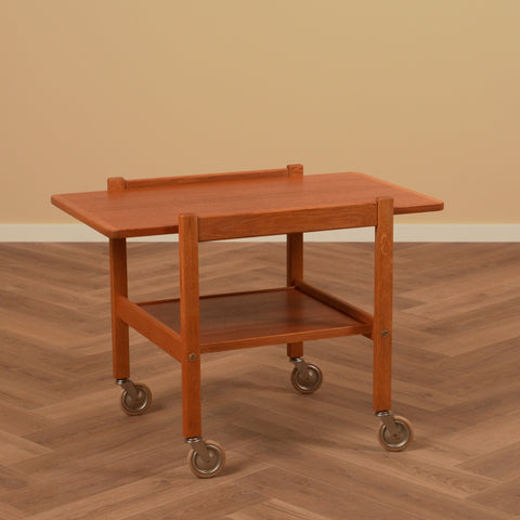 Swedish serving trolley in teak & oak