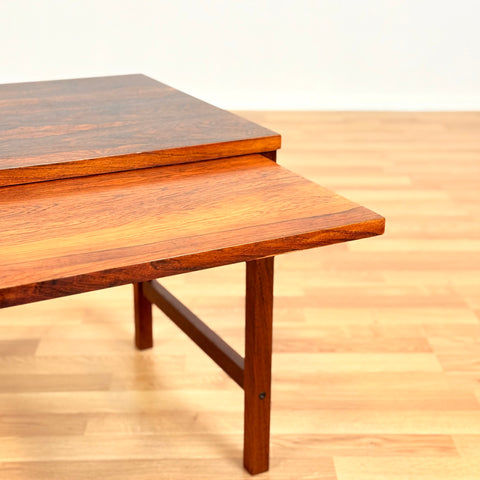 Danish side table with pull-out in Santos rosewood