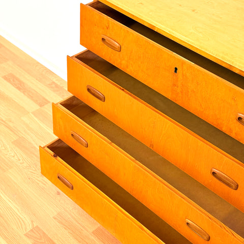 Swedish chest of drawers in birch by Ferdinand Lundquist
