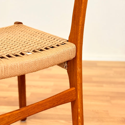 Swedish single dining chairs in teak & oak by DUX