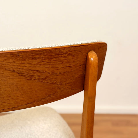 Danish set of 6 dining chairs in beech & teak by Farstrup