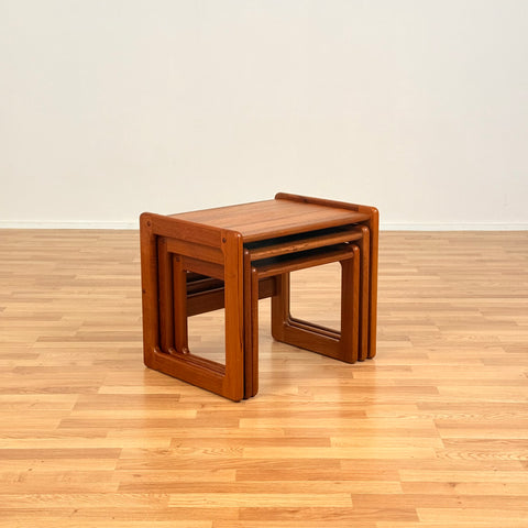 Danish nest of tables in solid teak