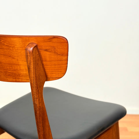 Danish set of 8 dining chairs in teak & walnut by Schiønning & Elgaard