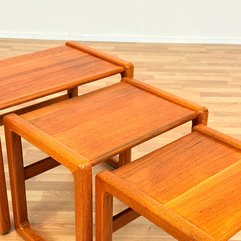 Danish set of nest of tables in teak