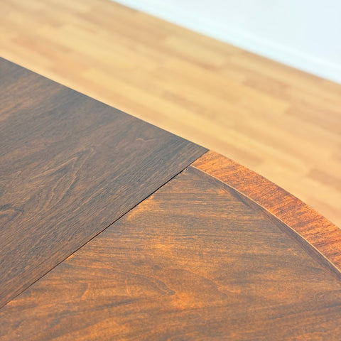 Swedish round dining table in walnut & beech