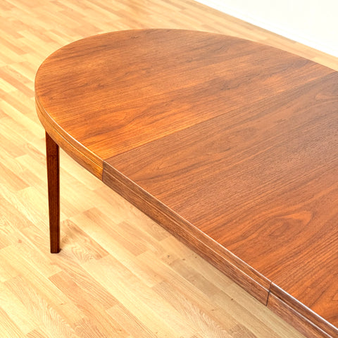 Swedish oval dining table in walnut by Skaraborgs Mobelindustri in Tibro