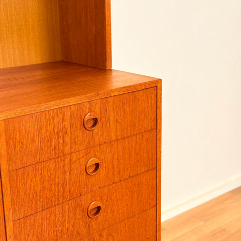 Swedish bookshelf in teak & beech