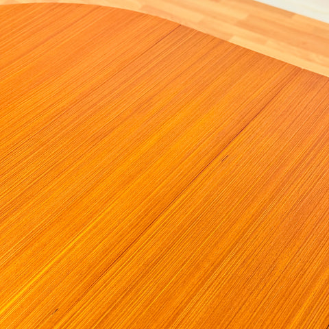 Swedish round dining table in teak & beech