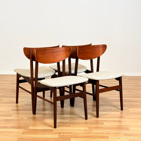 Danish dining chairs in teak & walnut