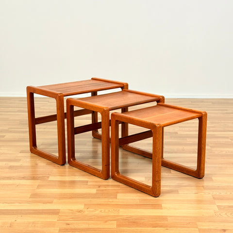 Danish set of nest of tables in teak