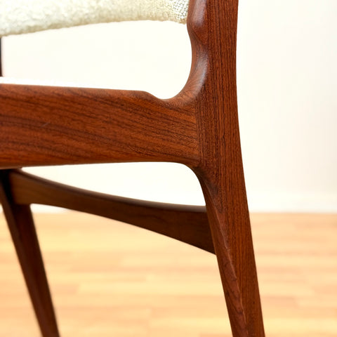 Danish dining chairs in solid walnut by Erik Buch