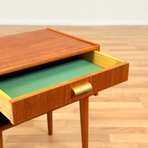 Swedish bedside table in teak & beech