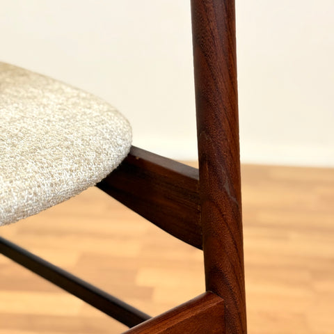 Danish dining chairs in teak & walnut
