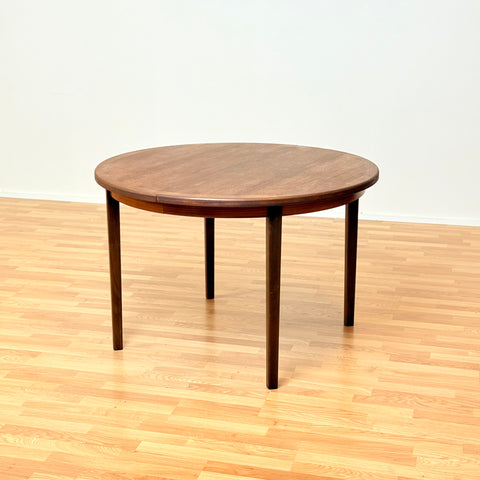 Swedish round dining table in walnut