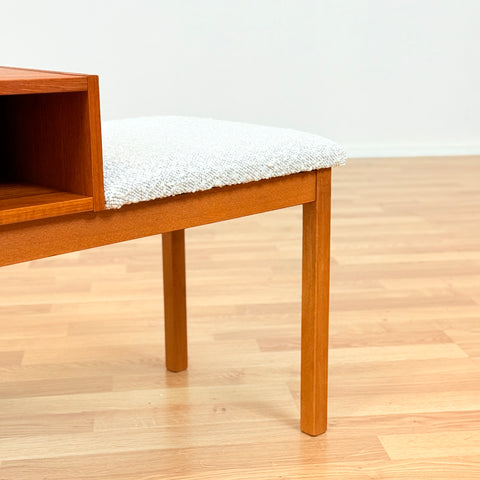 Swedish hall bench in teak & beech