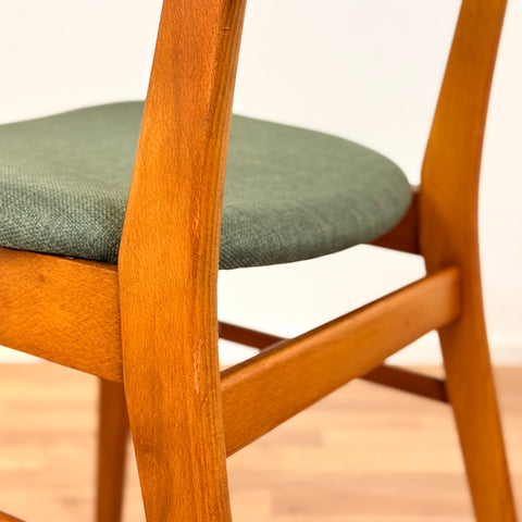 Set of 4 dining chairs in beech & teak, Farstrup, Denmark