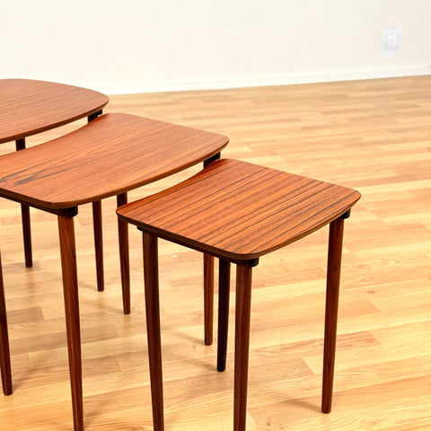 Danish set of nest of tables in teak