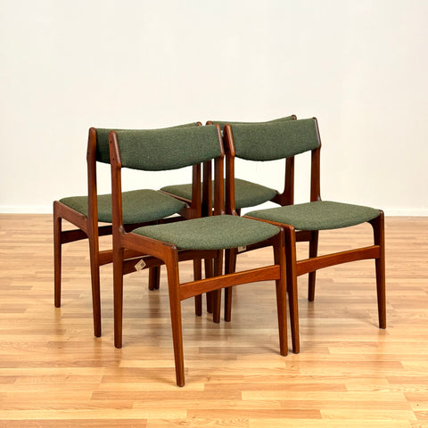 Set of 4 dining chairs in teak, by Erik Buch for Nova Stolefabrik, 1950s-60s, Denmark