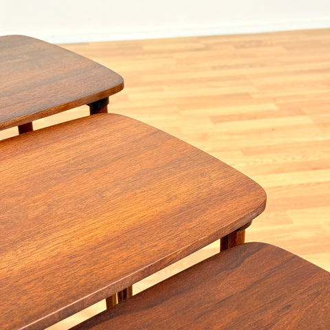 Danish set of nest of tables in teak & beech