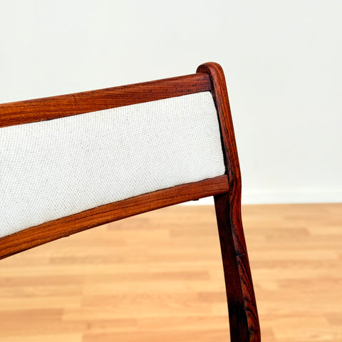 Danish set of dining chairs in Santos rosewood