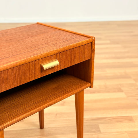 Swedish bedside table in teak & beech